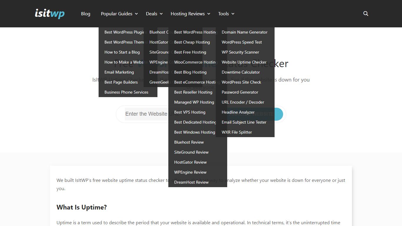 Free Website Uptime Checker - Easily Check Your Website ... - IsItWP